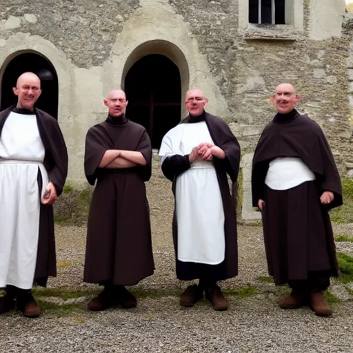 Prompt: photo of breton monks