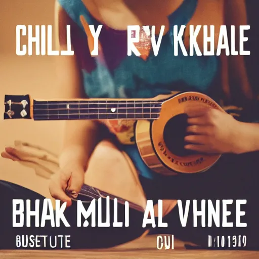 Image similar to album art, chill, ukulele, airplane