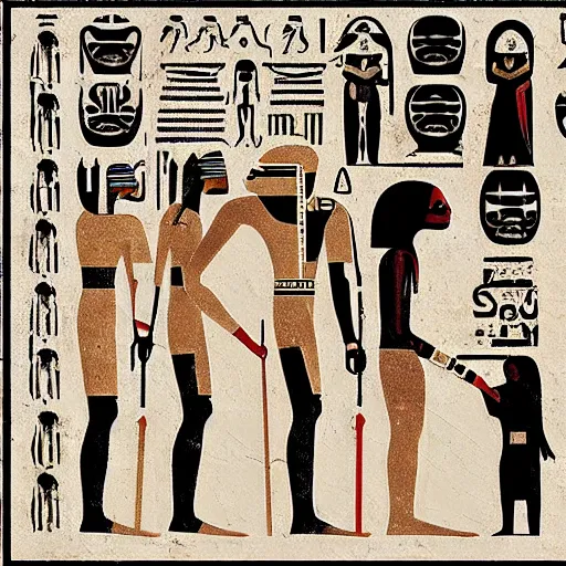 Prompt: star wars portrayed in Egyptian hieroglyphs