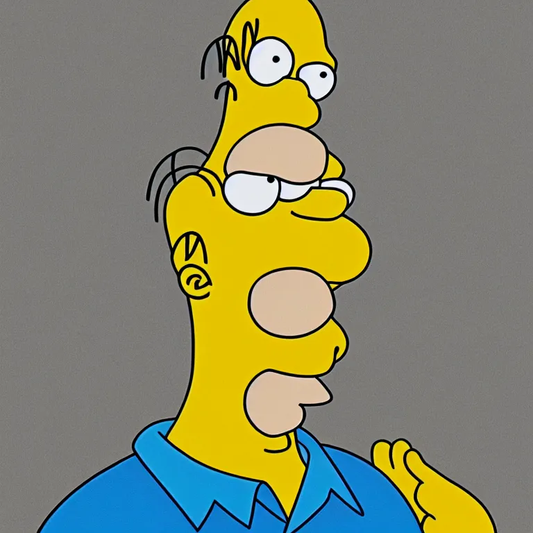 Image similar to portrait of homer simpson with crazy eyes