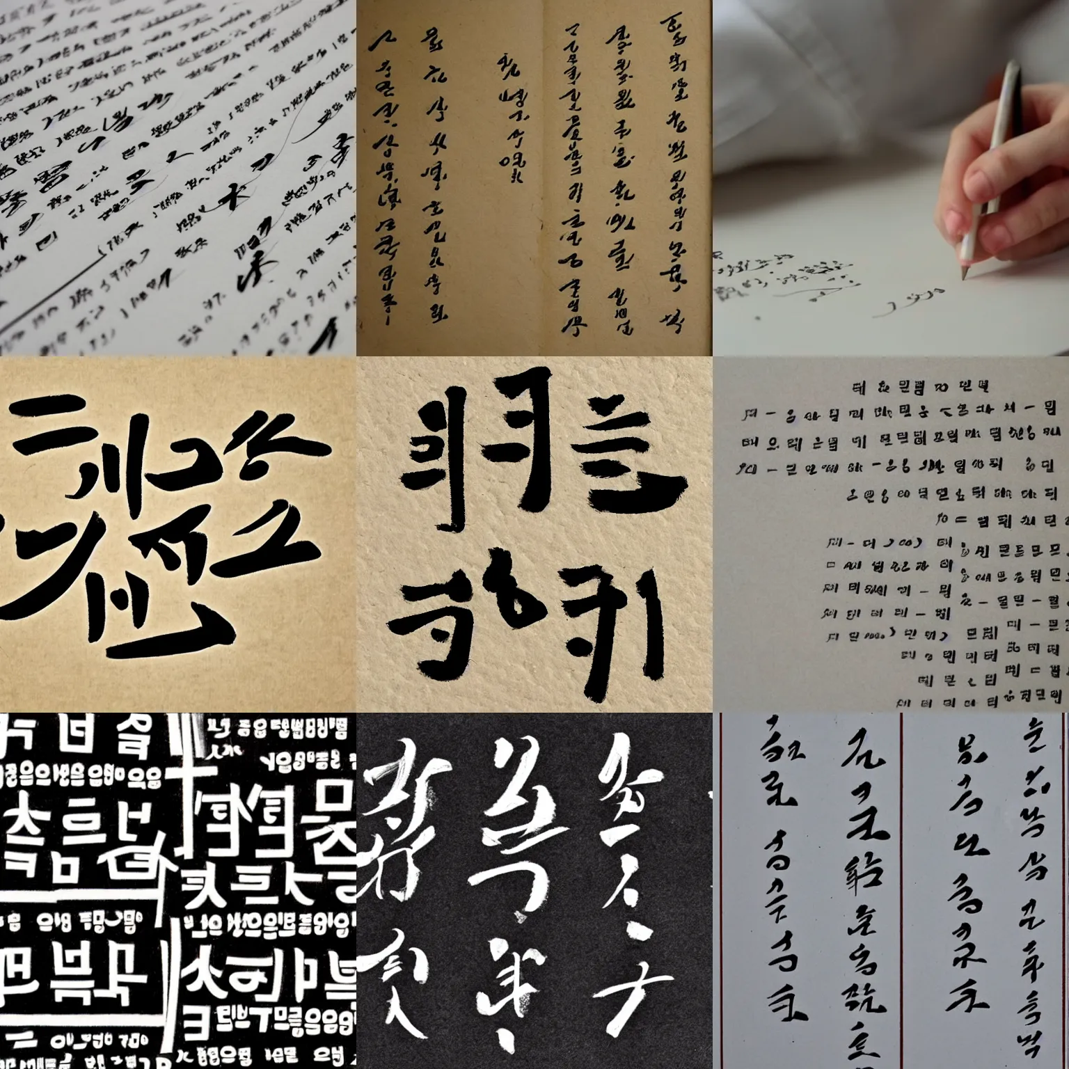 Prompt: korean handwriting