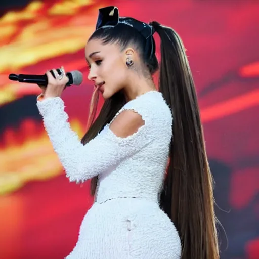 Prompt: ariana grande in a dragon suit