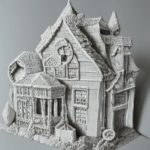 Image similar to hyper detailed sculpture out of carved sugar cubes,