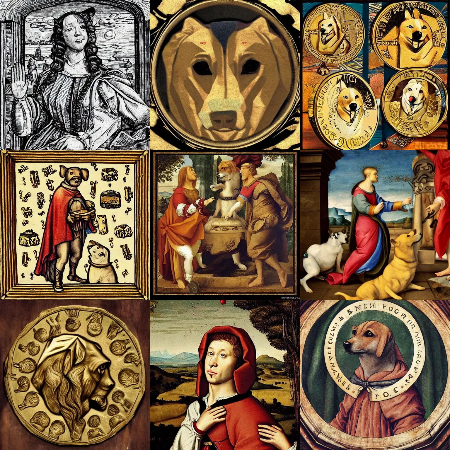 Prompt: dogecoin. renaissance style