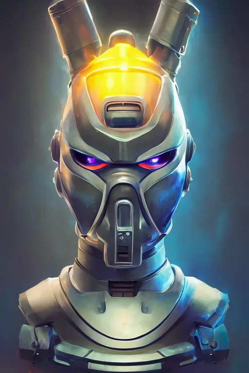 Image similar to epic mask helmet robot ninja portrait stylized as fornite style game design fanart by concept artist gervasio canda, behance hd by jesper ejsing, by rhads, makoto shinkai and lois van baarle, ilya kuvshinov, rossdraws global illumination radiating a glowing aura global illumination ray tracing hdr render in unreal engine 5