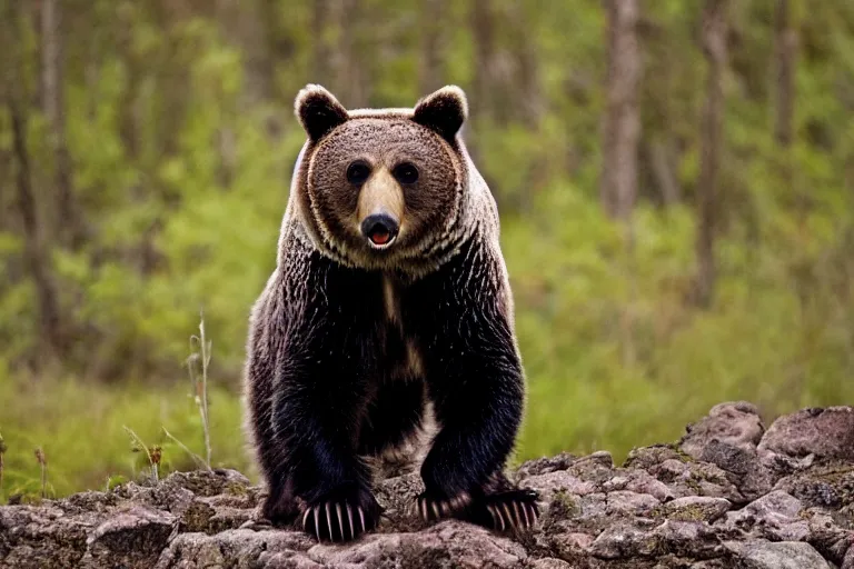 Image similar to wildlife photography of an bear owl hybrid by Emmanuel Lubezki