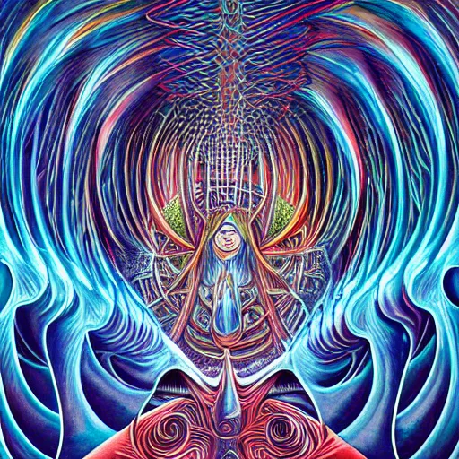 Image similar to valhalla by alex grey