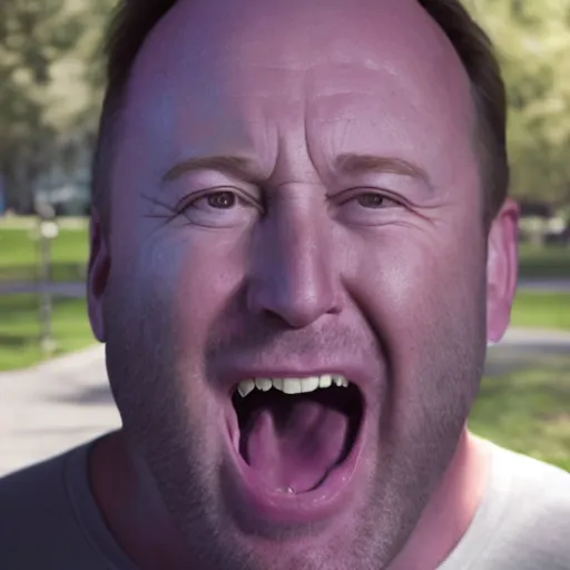 Prompt: hyperrealistic mixed media image of alex jones from info wars screaming in a public park, stunning 3 d render inspired art by istvan sandorfi and greg rutkowski, perfect facial symmetry, realistic, highly detailed attributes and atmosphere, dim volumetric cinematic lighting, 8 k octane extremely hyper - detailed render, post - processing, masterpiece,