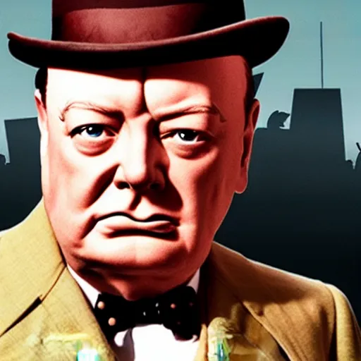 Image similar to winston Churchill as a fortnite character