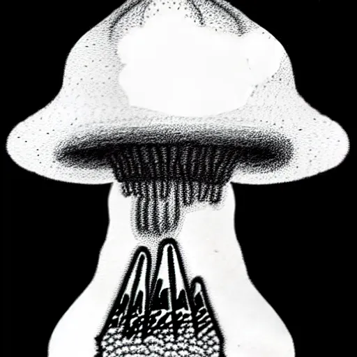 Image similar to vladimir putin wearing a nuclear mushroom cloud blast for a hat, cartoonish, ultra detailed pencil drawing, full perspective