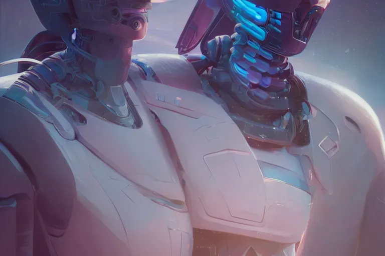 Image similar to highly detailed surreal vfx portrait of a robot android, stephen bliss, unreal engine, greg rutkowski, loish, rhads, beeple, makoto shinkai and lois van baarle, ilya kuvshinov, rossdraws, tom bagshaw, global illumination, detailed and intricate environment