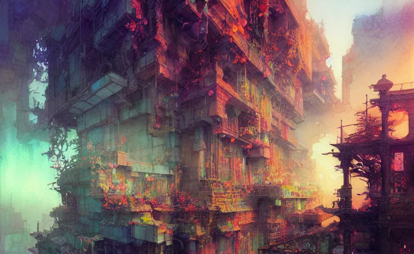 Prompt: office, fantasy. intricate, amazing composition, colorful watercolor, by ruan jia, by maxfield parrish, by marc simonetti, by hikari shimoda, by robert hubert, by zhang kechun, illustration, gloomy