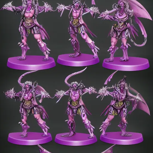 Prompt: Realistic Slaanesh daemonettes from Warhammer Total War, Highly Detailed