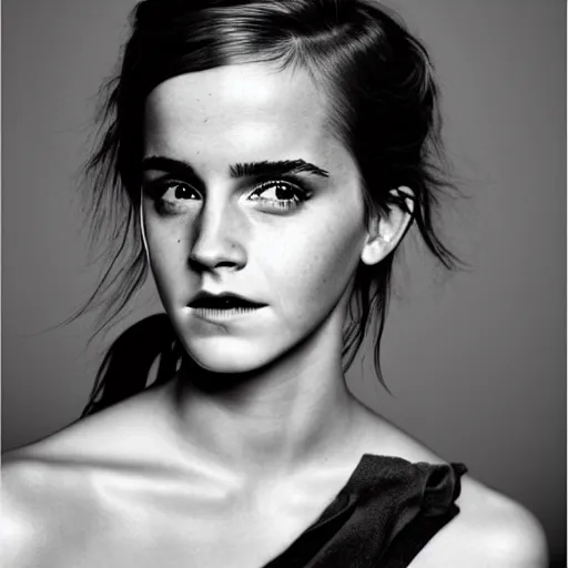 Emma Watson closeup face shoulders pigtail braided | Stable Diffusion ...