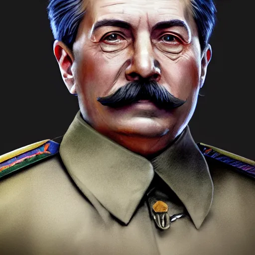 Image similar to portrait of stalin, 8 k uhd, unreal engine, octane render in the artstyle of finnian macmanus, john park and greg rutkowski