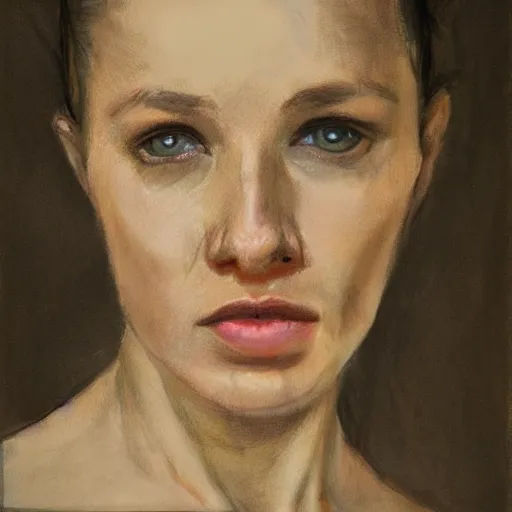 Prompt: realistic! portrait studies of a woman!! in a museum! gallery, grim, solitary! by jane atche - h 8 0 0