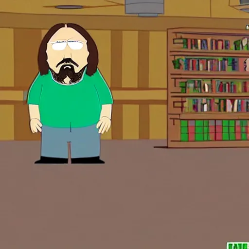 Image similar to the dude from the big lebowski as south park character