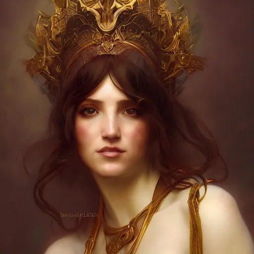 Image similar to A portrait of Kimberly Kane as the goddess of love, Stjepan Sejic, Ruan Jia, and Mandy Jurgens, and Artgerm, and william adolphe bouguereau, highly detailed, trending on artstation, award winning, H 768