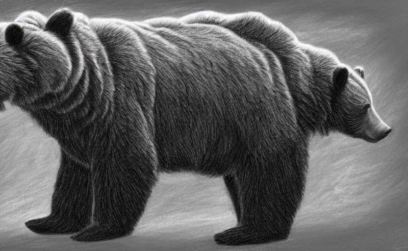 Image similar to A chalkboard drawing of a grizzly bear