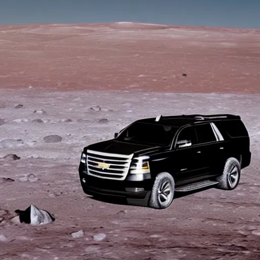 Image similar to a chevy tahoe on the surface of the moon