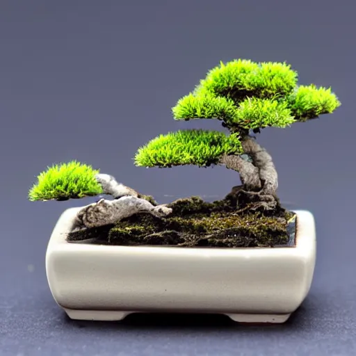 Prompt: ceramic miniature bonsai, 8k, photo studio