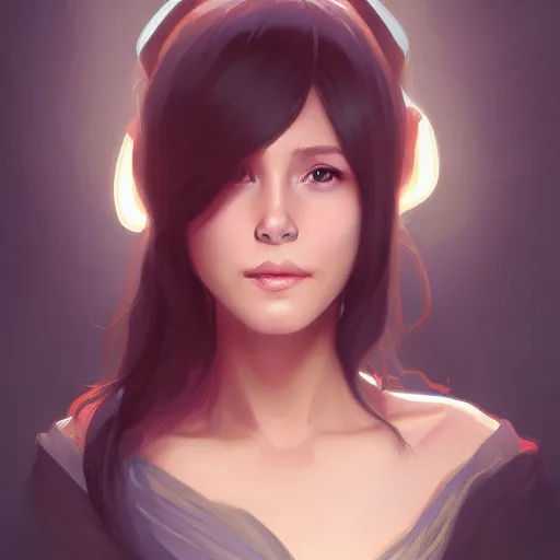 Image similar to Portrait of young Boxxy with sidebuzzed haircut, slight nerdy smile, elegant, digital painting, artstation, concept art, smooth, sharp focus, illustration, art by artgerm and greg rutkowski and alphonse mucha