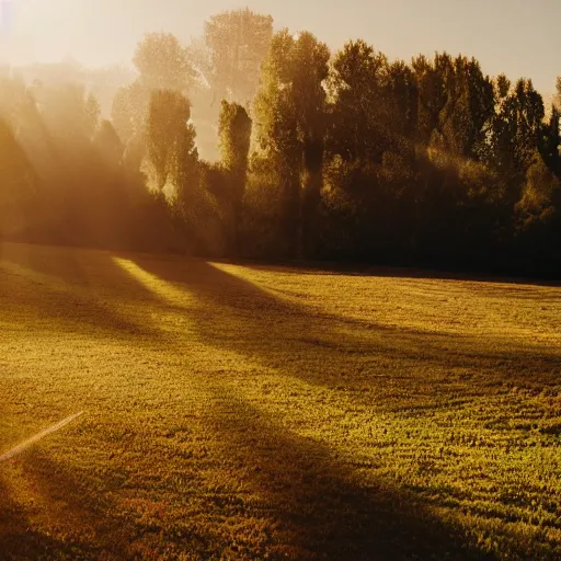 Image similar to landscape in france, lots of sparkling details and sun ray ’ s, blinding backlight, smoke, volumetric lighting, colorful, octane, 3 5 mm, epic colored reflections, very colorful heavenly, softlight