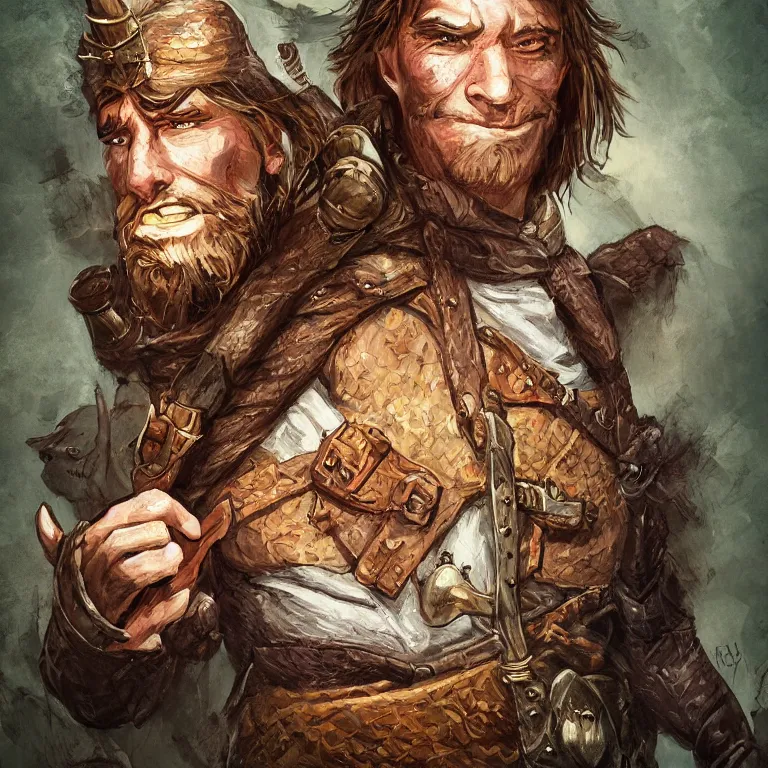 Image similar to Dungeons & Dragons, Commoner, Farmer, Character Portrait, Digital Art, Highly Detailed