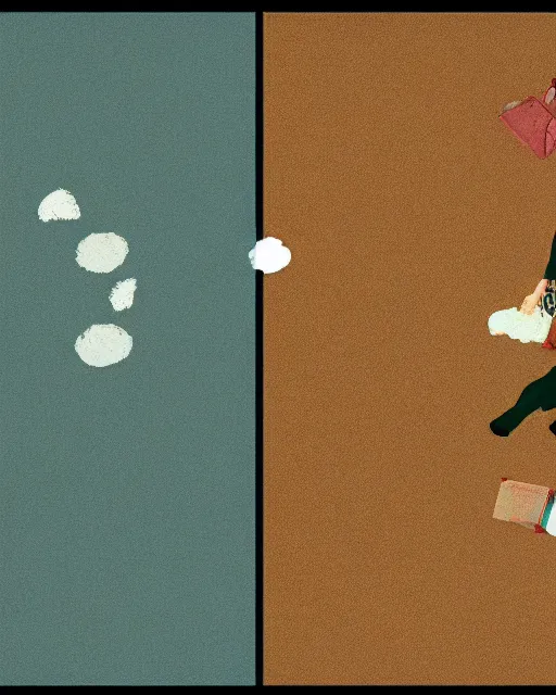 Prompt: eternal sunshine of the spotless mind, film grain, style of orthographic Wes Anderson