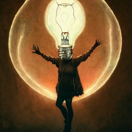 Image similar to emma watson in a lightbulb by chiara bautista, beksinski and norman rockwell and greg rutkowski weta studio, and lucasfilm