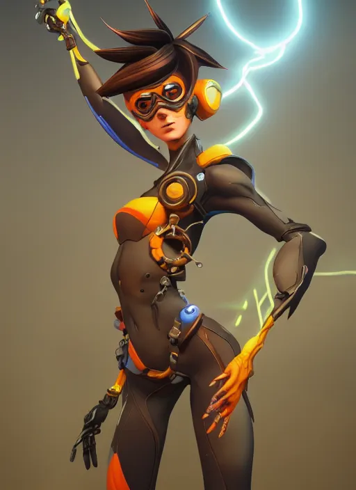 Tracer from Overwatch as a fortnite skin,, Stable Diffusion