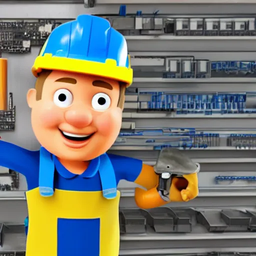 Image similar to bob the builder as a software developer, 4k