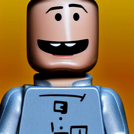 Image similar to limmy brian limond as a lego man, realistic, wide shot, sunny lighting, octane render, hyper realistic, high quality, highly detailed, hd, beautiful, cinematic, 8 k, unreal engine, facial accuracy,