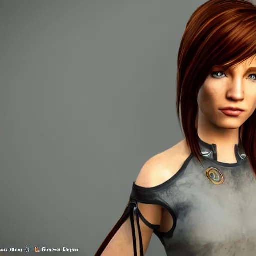 Prompt: a beautiful avatar with auburn - brown hair from the second life video game : : octane render, unreal engine