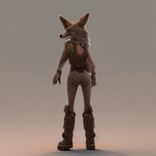 Prompt: a coyote, octane render rendered in unreal engine rendering v - ray rendered in octane highly detailed c 4 d blender rendered in maya iclone 7 reallusion character creator ( character ) unreal engine 5 rendered by octane engine cgsociety