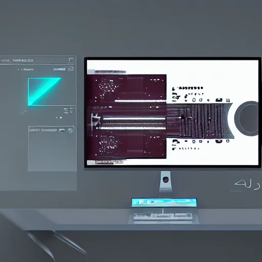 Image similar to a computer UI designed by Ash Thorp.