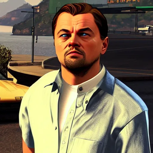 Image similar to leonardo dicaprio as a gta v character