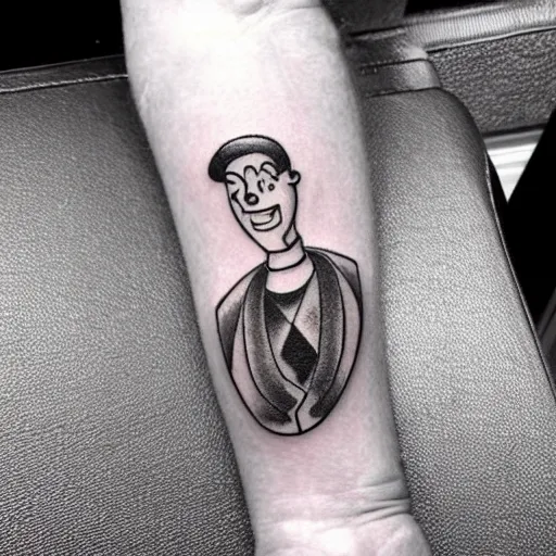 Image similar to 1930s' cartoon style tattoo