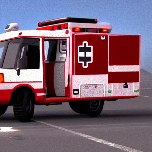 Image similar to big chungus meme, anthropomorphic ambulance shaped like big chungus, fat bugs bunny shaped ambulance, highly detailed 3 d render, unreal engine 5