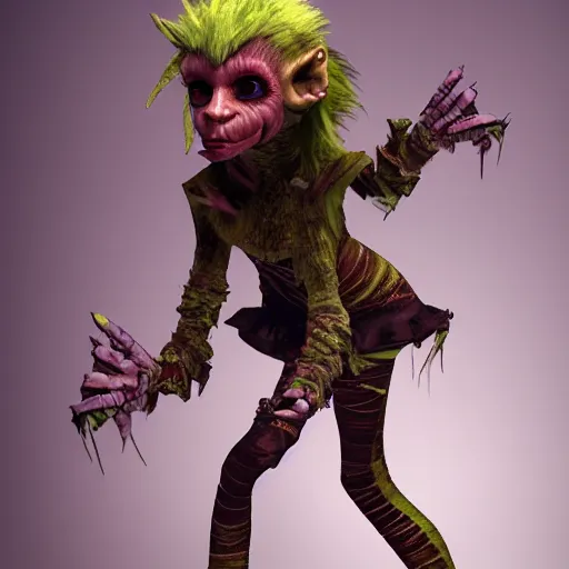 Image similar to eco gotch punk female goblin, 8k