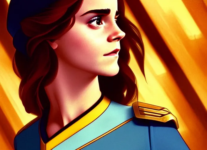 Prompt: a disney film still of emma watson as a star trek officer, finely detailed features, closeup of the face, perfect art, dusk, blue hour, gapmoe yandere grimdark, trending on pixiv fanbox, painted by greg rutkowski, makoto shinkai, takashi takeuchi, alphonse mucha, akihiko yoshida