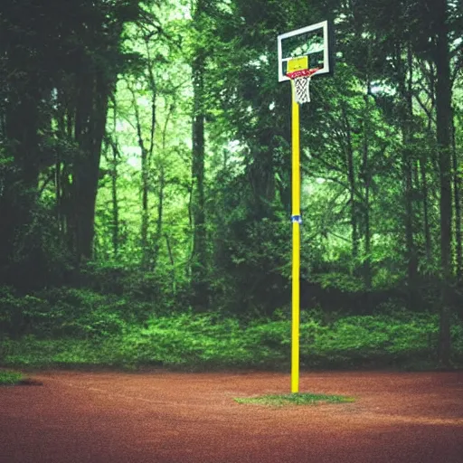 Image similar to basketball hoop in the forest, rain