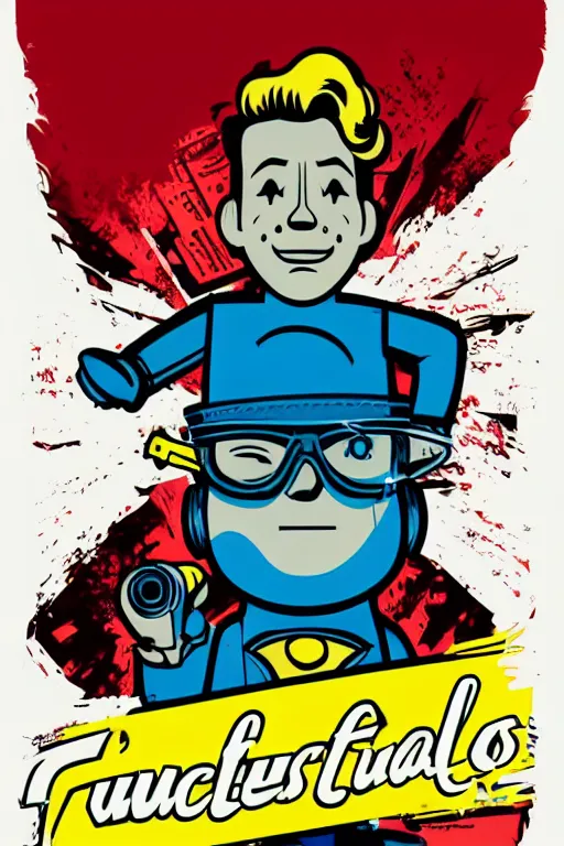 Image similar to fallout 7 6 retro futurist illustration art by butcher billy, sticker, colorful, illustration, highly detailed, simple, smooth and clean vector curves, no jagged lines, vector art, smooth andy warhol style