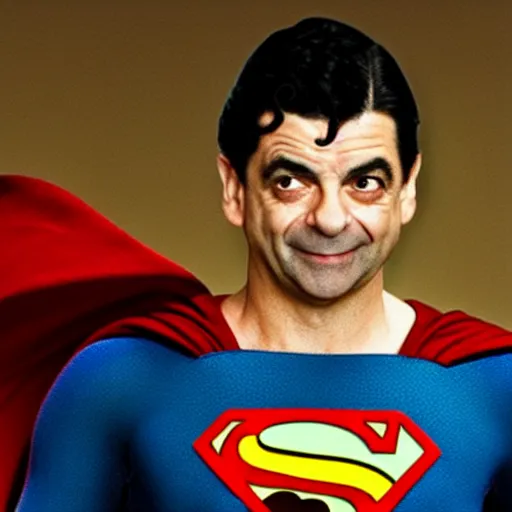 Image similar to Rowan Atkinson as Superman