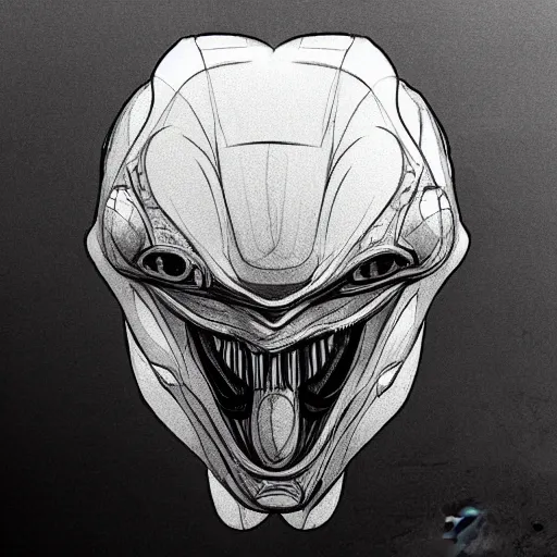 Prompt: sketch drawn of alien creature by gabo mendoza, trending on artstation