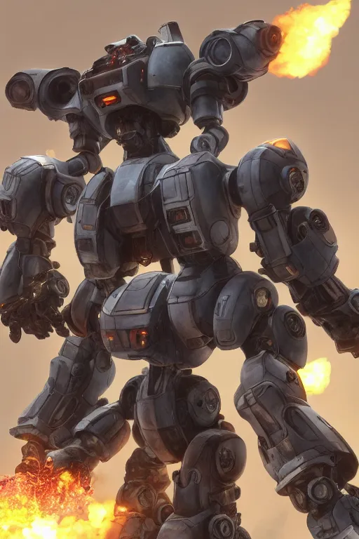 Image similar to mechwarrior 5 : mercenaries mech megaman transformer robot boss tank engine game octane render, 4 k, hd 2 0 2 2 3 d cgi rtx hdr style chrome reflexion glow fanart, global illumination ray tracing hdr fanart arstation by ian pesty by jesper ejsing pixar and disney unreal zbrush central hardmesh