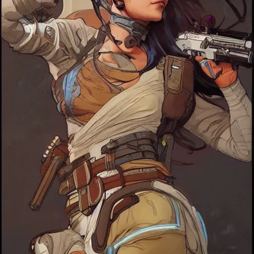 Image similar to apex legends, illustration, art by artgerm and greg rutkowski and alphonse mucha