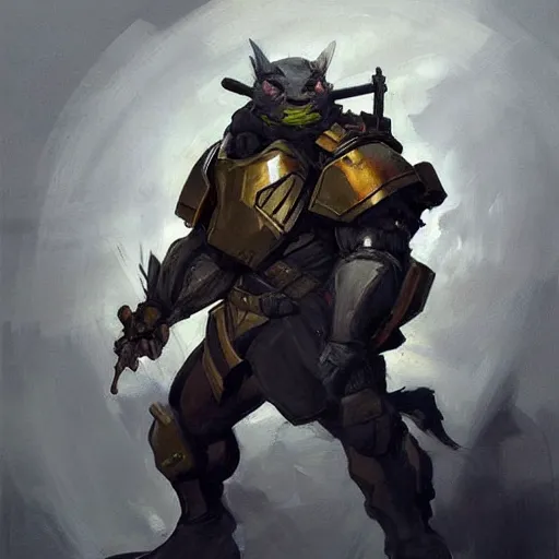 Image similar to greg manchess portrait painting of armored master splinter as overwatch character, medium shot, asymmetrical, profile picture, organic painting, sunny day, matte painting, bold shapes, hard edges, street art, trending on artstation, by huang guangjian and gil elvgren and sachin teng