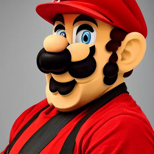 Image similar to real - life mario mario portrait