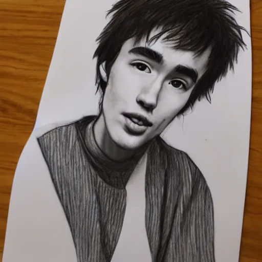 Image similar to a pencil sketch of jacob collier